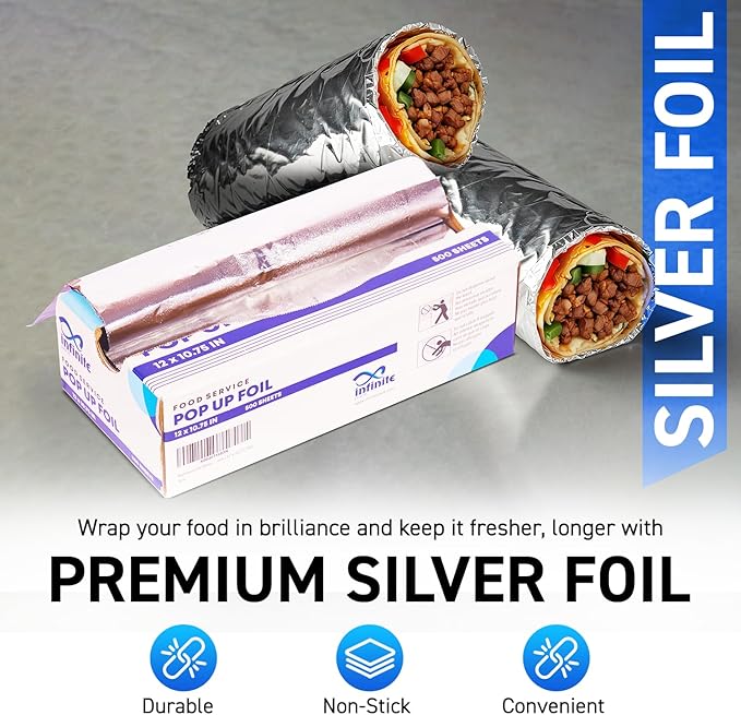 12”x1000 ft. Aluminum Foil Roll | 30 Micron Thick Strong Foils with Cutter for Home Cooking, Catering, Grilling | Heavy Duty Long Foil Wrap for Food Service Industry and Home Use (1 Pack)