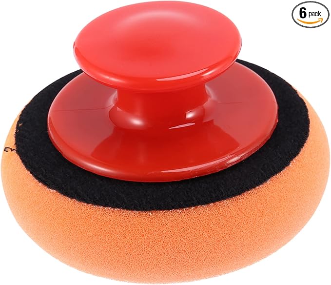 6Pcs/Set Car Wax Wash Polish Pad Sponge Cleaning Foam Kit Microfiber Applicator Pads with Gripper Handle Car-Styling