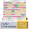 ForPro FUN Summertime 5" Foil Sheets, Aluminum Hair Foils for Color Application and Highlighting Services, Food Safe, Pop-Up Dispenser, 5” W x 10.75” L, 100-Count