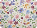 Spring Floral Dish Drying Mat for Kitchen Counter 18x24 Easter Green Pink Purple Blue Cute Flower Print Absorbent Reversible Microfiber Drying Mats Kitchen Countertop Protector Dishes Drainer Pad