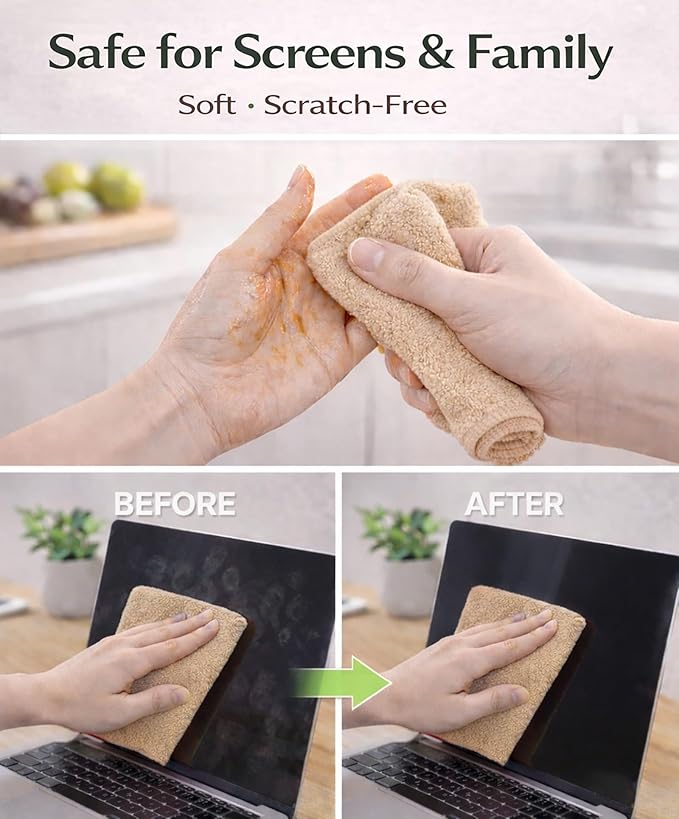 Microfiber Cleaning Cloth Roll - 100 Pack Tear Away Microfiber Paper Towels, Reusable, Washable, Scratch-Free, Kitchen Towels for Car, Home, Kitchen, Glass, Dishes(Desert Gold)