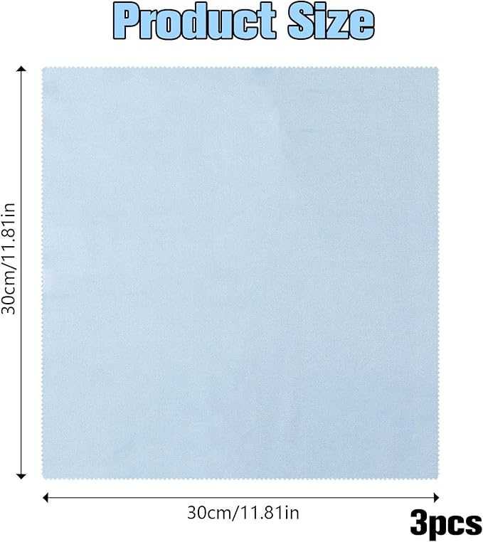 3 PCS Instruments Cleaning Cloths 11.8x11.8inch Microfiber Polish Cloth for Musical Instrument Flute Cleaning Cloth Soft Lint Free Guitar Cleaning Cloth for Guitar Flute Violin Piano Trumpet Sax