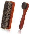 Shoe Brush, 2Pcs Shoe Cleaning Brush, Horsehair Shoe Brush, Shoe Brushes for Cleaning, Shoe Polish Brush, Boot Brush for Leather, Horse Hair Brush for Care Leather Shoes Clean Dauber Applicators