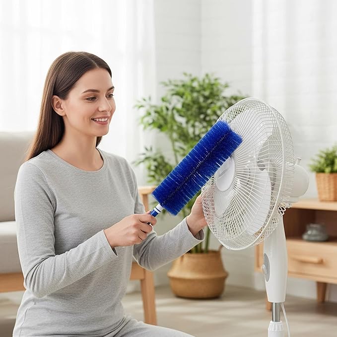 Bendable Fan Cleaning Brush – Soft Bristle Fan Cleaner for Standing Fans, Air Vents, Curtains & Blinds – Reusable, Washable Dusting Tool
