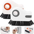 2pcs Crevice Cleaning Brush, Hard Bristle Window Track Cleaning Tools 2 in 1 Cleaner Scrub Brush Grip Brush Cleaner with Hidden Scraper for Sliding Door Sill Shutter Vents Household