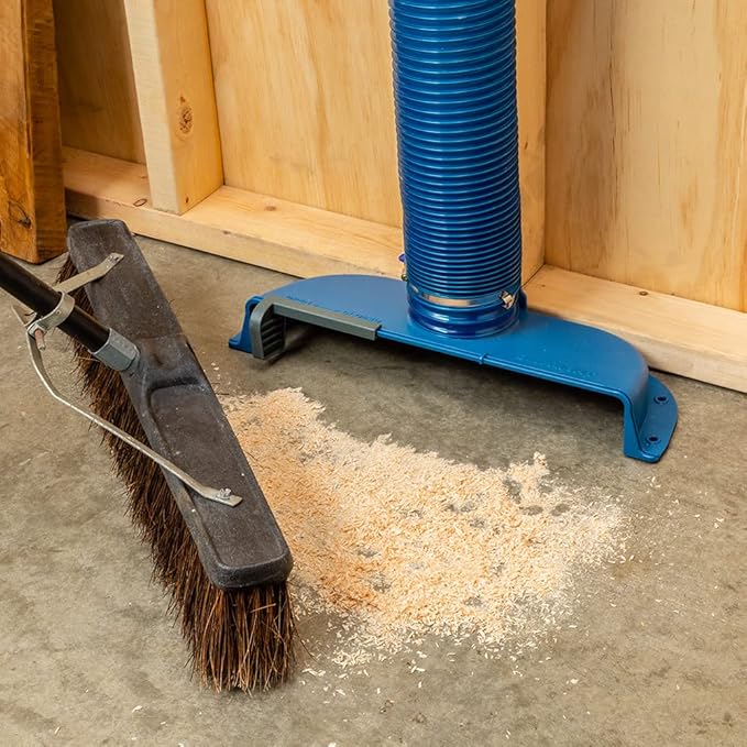 Floor Sweep w/Blast Gate - Dust Collectors for Woodworking Captures any Dust, & Debris - Easily Open Foot-Activated Dust Gate - Wall Mounted Dust Collector Accessories w/Pre-Drilled Mounting Holes