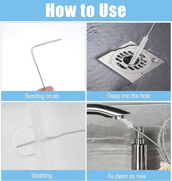 2PCS Long Pipe Cleaners, Straw Cleaner Brush Extra Long 15.7 Inch, Flexible Straw Cleaner Brush for Feeding Tubes, Water Bottles, Reusable Nylon Bristles, Easy to Rinse