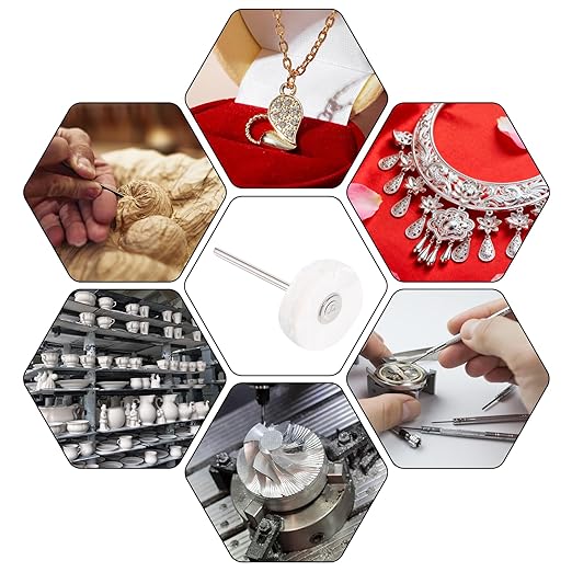 20 Pack Little Buffing Wheel 1/8 Inch Cloth Polishing Wheels Polishing Buffing Wheel Little Buffer Wheels for Rotary Tools (White)