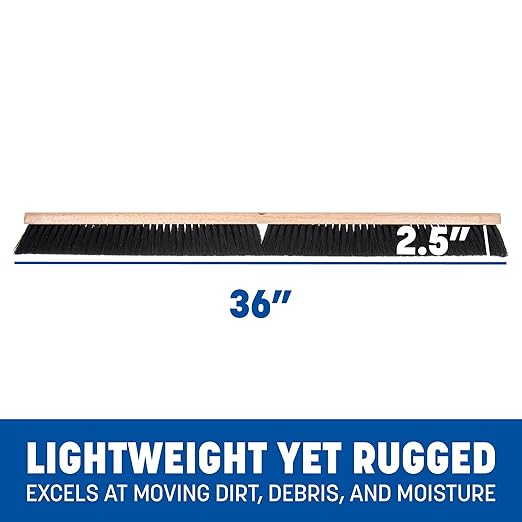 SPARTA Flo-Pac Tampico Floor Sweep, Floor Brush for Cleaning, 36 Inches, Black