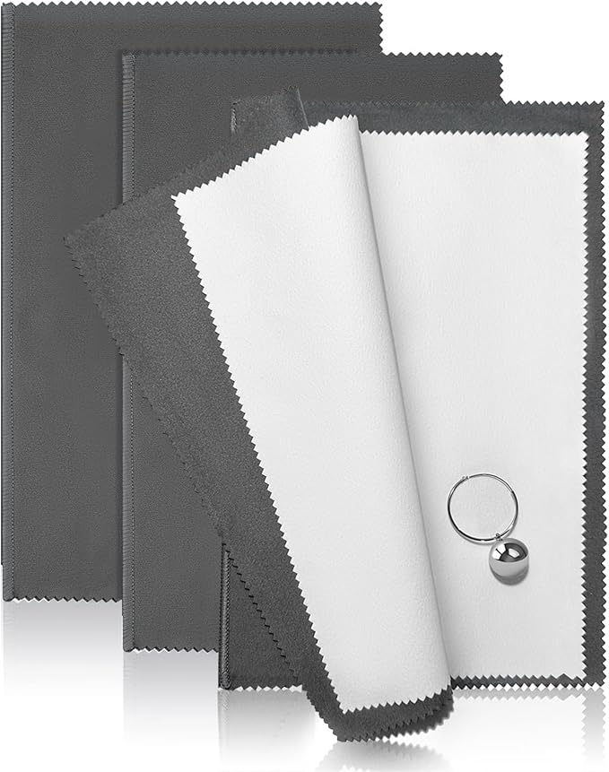 3PCS Silver Polishing Cloth, 11'' x 14'' X-Large PremiumJewelry Cleaning Cloth, Suitable for Gold, Diamonds, Silverware, Platinum, Gemstones & Other Precious Metal Jewelry, Coins