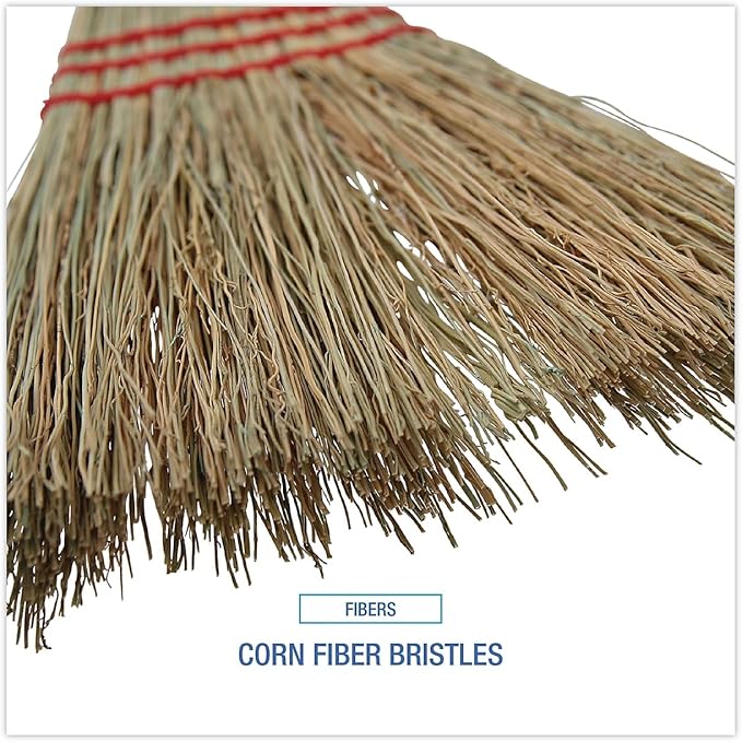 Boardwalk 951TCT Lobby/Toy Broom, Corn Fiber Bristles, 39-Inch Wood Handle, Red/Yellow, 12/Carton