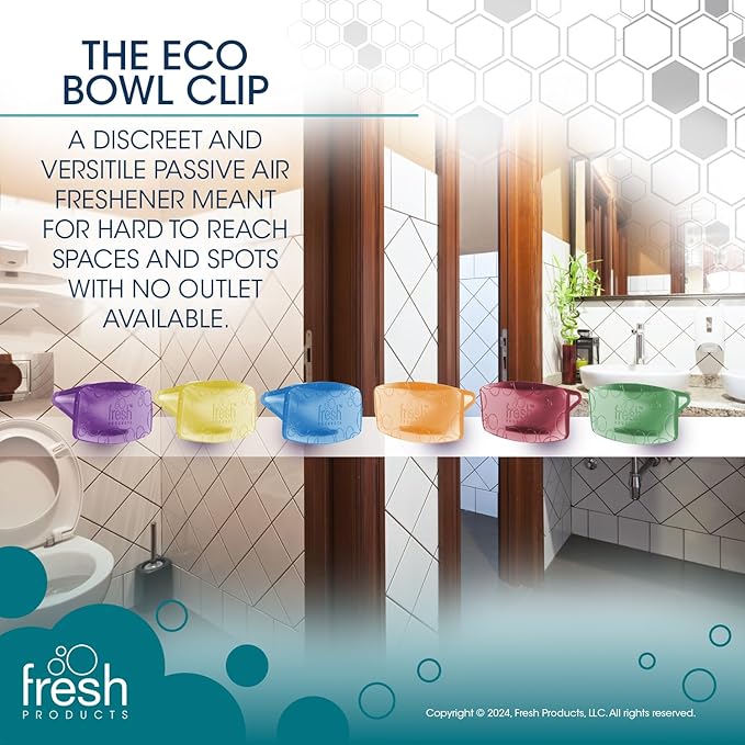 Fresh Products Eco Bowl Clip Air Freshener Versatile Design Toilet Freshener Trash Freshener Chemical Free Natural Oils Discreet Lasts 30 Days Made in the USA Spiced Apple 12 pk