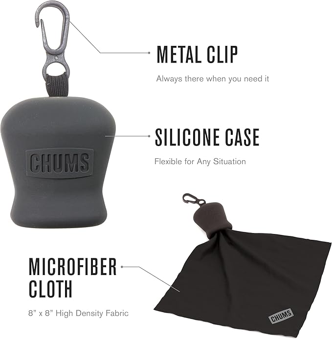 Chums Pouch Microfiber Lens Cloth - Portable Lens & Screen Cleaner Cloth Keychain (EV Green)