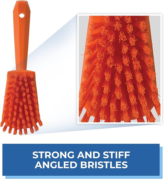 Vikan 41927 Brush,Washing,Stiff,10",PP/PBT,Orange