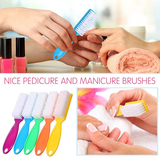 Patelai 15 Pieces Nail Brush Handle Grip for Cleaning Fingernails Toes Scrub Manicure Pedicure(Bright Colors)