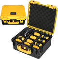 Storage Case for Dewalt Battery - Waterproof Hard Shell Tool Bag with 9 Adjustable Dividers for 8v/12v/18v/20v Max XR Battery & Chargers, Organizer Box for Dewalt/Milwaukee Battery (Case Only)