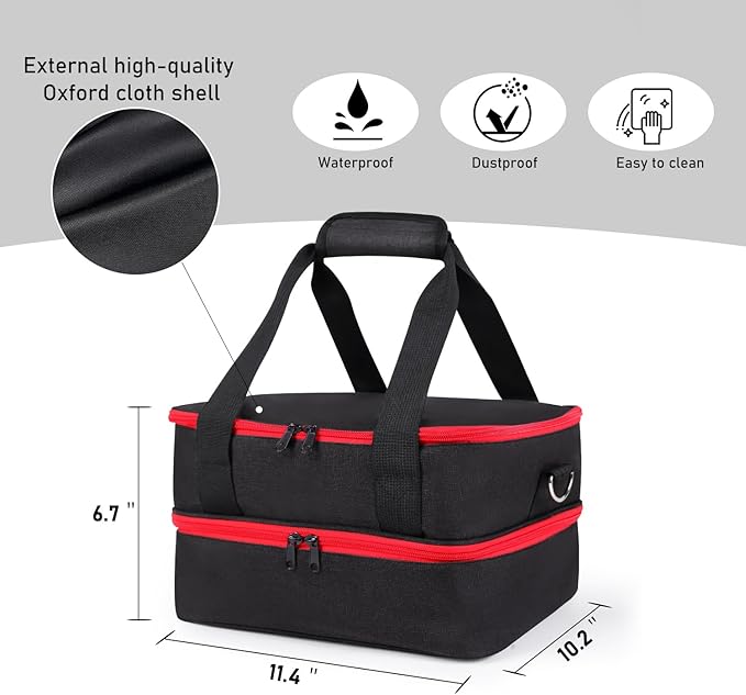 Battery Storage Case for Milwaukee M12 M18 18V 20V Battery and Charger, Tool Batteries Pack Container Carrier Box Hard Batteries Storage Box Holder, Tool Batteries Carrying Box (Bag Only)