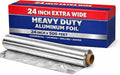 Heavy Duty Aluminum Foil Roll, 24 Inch Extra Wide, 475 Feet Length, Commercial Grade, for Catering, Grilling, Baking, Cooking, BBQ