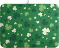 Green Shamrock St. Patrick's Day Dish Drying Mat for Kitchen Counter Lucky Clover large Dish Drying Pad Absorbent Reversible Microfiber Draining Pad Washable Drying Mats 18x24 Inch