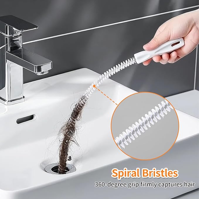 8 Pack Drain Snake Hair Drain Clog Remover, 32" Sink Snake (2pcs), 18/24/28 Inch Shower Drain Cleaner (6pcs), Drain Cleaning Brush for Toilet, Shower, Bathroom Tub, Kitchen Sink, Sewer