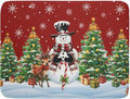 Christmas Snowman Dish Drying Mat for Kitchen Counter,Christmas Tree Winter Snowflake Red Drying Mat 18 x 24 Inch with High Absorbent Reversible Microfiber Dish Drying Pad Drainer Mat for Coffee Bar