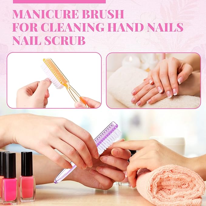 Patelai 24 Pcs Handle Grip Nail Brush Bulk Colorful Nail Scrubber Fingernail Brushes Hand Toes Cleaning Brushes Pedicure Scrubbing Tool for Men and Women, Multicolor Brush