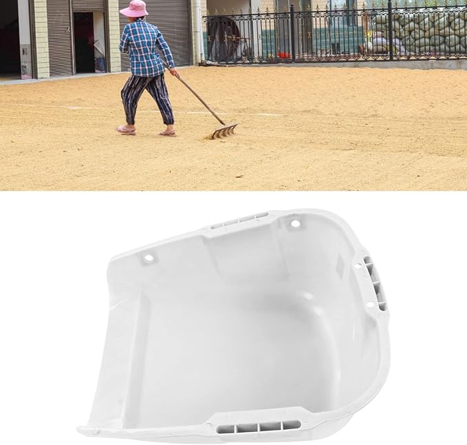 Plastic Dust Pan Heavy Duty Dustpan Large Capacity Dustpan Double Handle Wear Dust Pan for Drying (White)