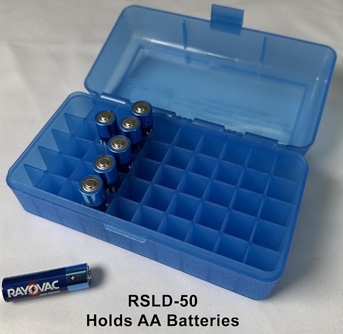 MTM 50 Round Flip-Top Rifle Ammo Box WSSM, 500 S&W (Clear Blue) , 2.46-Inch