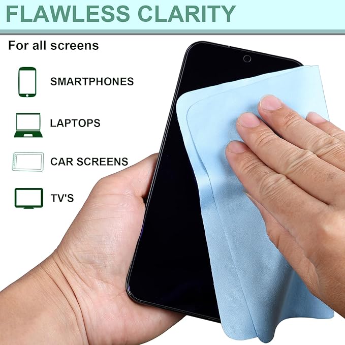 8 Pack Multicolor Premium Microfiber Cleaning Cloths&Wipes for Cameras Lenses,Eyeglass,Jewelry,Crystal,i pad,Screens&More