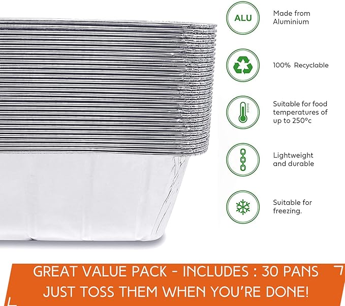 30-Pack Drip Pans Liners for Blackstone Griddle Accessories, Aluminum Foil Pan Disposable for 17" 22" 28" 36" Blackstone Griddle Drip Tray Holder Grill Rear Grease Catcher Cup