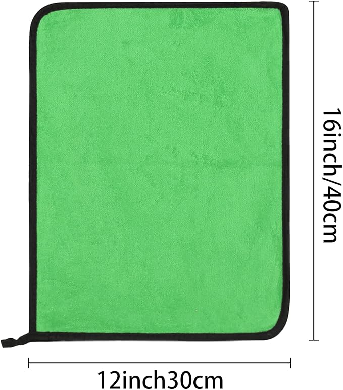 uxcell Car Cleaning Cloths, 8 Pack Soft Premium Microfiber Towels with Hang Loop for Household Cleaning, Reusable Car Cleaning Wipes Lint Free Streak Free Cloths 12" x 16" Green