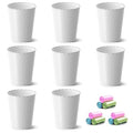Lysam Bathroom Trash Can, 8 Pack 1.8 Gallons Small Trash Can with Trash Bags, Bathroom Garbage Can, Plastic Trash Bin, Round Waste Basket for Bedroom, Office, Kitchen, Room, Compact Space (White)
