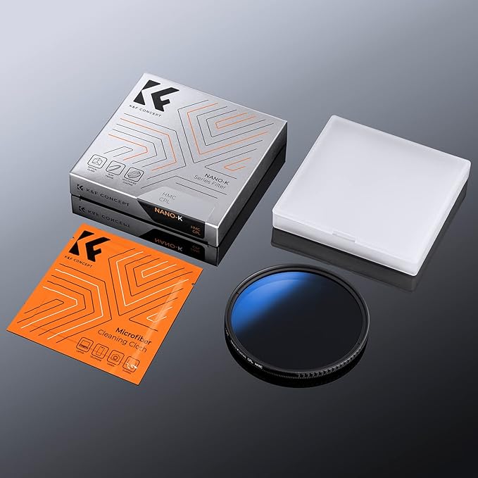 K&F CONCEPT 49mm Circular Polarizer Filter Ultra-Slim 18 Multi-Coated Optical Glass Circular Polarizing Filter for Camera Lenses with Cleaning Cloth (K Series)