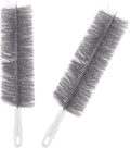 CREATCABIN 2Pcs Fan Cleaning Brush Flexible Fan Dusting Brush Gray Nylon Multifunctional Reusable Washable Bendable Microfiber Head Dust Collector Duster for Ceiling Fans Curtains Cars 15.8" x 3.2"