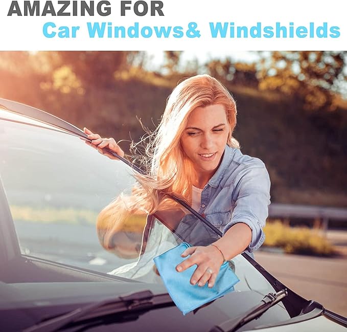 Window Cleaning Cloth, Glass Cleaning Cloth, Streaks Schatches Free. (Blue Pack 2)