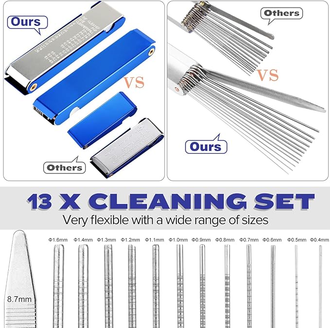 Valchoose Premium Jet Cleaning Brushes, Carb Carburetor Cleaners Made of Heavy Duty Density Nylon and Stainless Steel 13 Cleaning Wires Set + 5 Nylon Brushes + 10 Cleaning Needles
