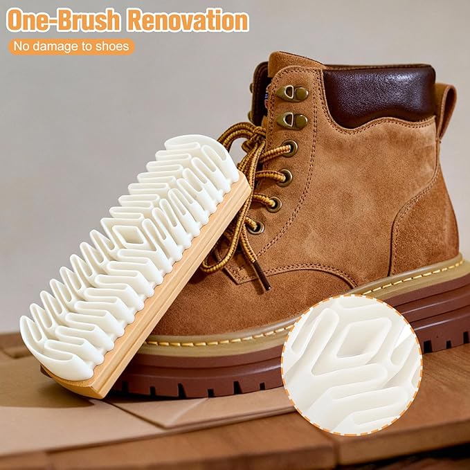 Suede Shoe Brush and Eraser,Rubber Shoe Brush, Shoe Brushs Eraser,Soft Suede Shoes Brushs Cleaner,Suede Cleaning Brush for Shoes,Bags,Jacket,Flocked & Matte Leather(2pcs