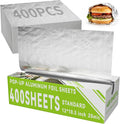 Aluminum Foil Sheets, 400 Count Tin foil,12" x 10.6" Pre-Cut Pop-Up Dispenser for Food Wrap, Hot Dog or Sandwich Wrap,Food Storage, Baking, Catering, Restaurant,Kitchen Use (Silver, 12 Inch)