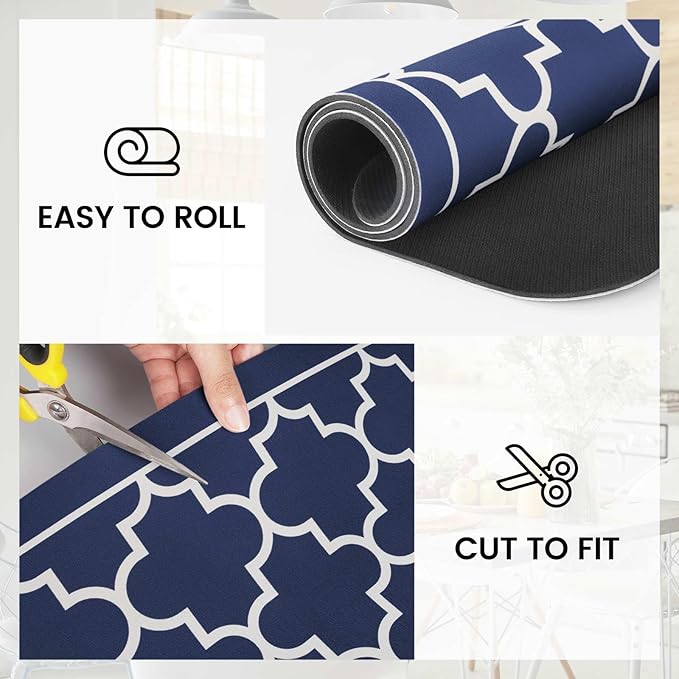 WISELIFE Dish Drying Mat Super Absorbent Drying Mat Large Dish Drying Mats for Kitchen Counter Easy Clean Dish Mat Kitchen Drying Mat18"x 32" Stylish Blue
