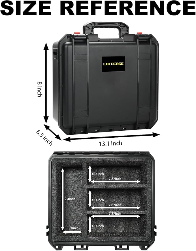 Storage Case for Dewalt Battery & Charger - Waterproof Power Tool Box Storage Bag with Customizable Fit Foam for Milwaukee/Makita/Ryobi Battery & Charger (Only Case)