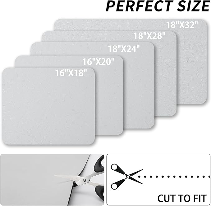 Dish Drying Mat for Kitchen Counter, Heat Resistant Drainer Mats with Non-slip Rubber Backed, Hide Stain Kitchen Super Absorbent Draining Mat, Easy to Clean Dish Rack Pad, Light Grey 18"x24"