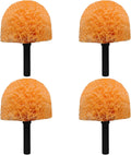 4 Pack OrangeTwist-On Cobweb Duster Head Brush // Spider Web Brush for Outdoor & Indoor Web Cleaning // Fits Standard Acme Threaded Poles // Brush Head Only