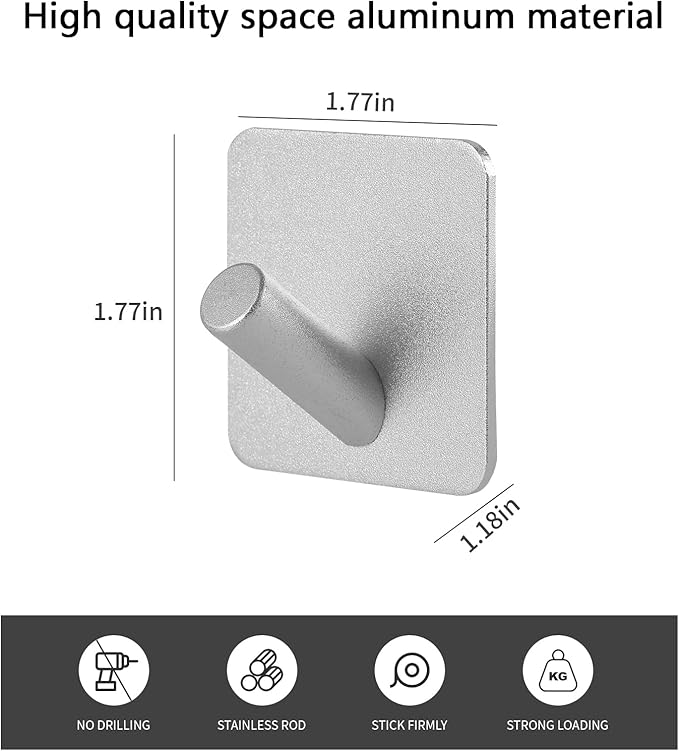 Paoli Heavy Duty Self Adhesive Hooks - Sturdy self Adhesive Hooks for Home, School and Office Easy to fit and Remove(4PC)