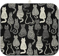Cat Dish Drying Mat for Kitchen Countertops, Black Farmhouse Style Microfiber Drying Mat, Washable and Absorbent Kitchen Countertop Dish Drainer, 16x18 Inch