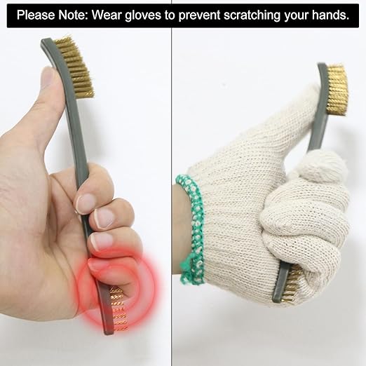 OriGlam Mini Wire Brush Set, Paint and Dirt Remover, Cleaning Welding Slag and Rust, Handy Steel / Nylon / Brass Brush Suitable for Cleaning Paint / Dirt (9)