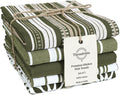Assorted Kitchen Towels 16x26 Inch 100% Cotton Set of 5 - Dish Cloths Towels with Hanging Loop - Soft Absorbent Washable Tea Towel for Kitchen - Quick Drying Dish Towel Green