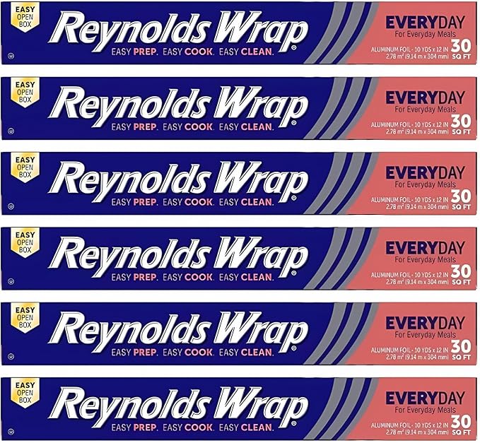 Reynolds Wrap Aluminum Foil (30 Sq Ft, Pack of 6)