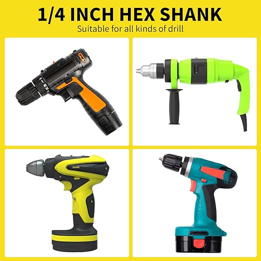 4 Pcs Wire Cup Brush Set for Drill, 1/4 Inch Hex Shank, 0.010 Inch Coarse Carbon Steel Attachments for Rust Removal