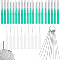 40pcs Shower Head Cleaner Tools, 2 Designs Shower Head Cleaning Brushes Multi-Size Showerhead Cleaner Picks Anti-Clogging Cleaning Brush for Bathroom Small Hole Gap Nozzle Window Slot (Green)