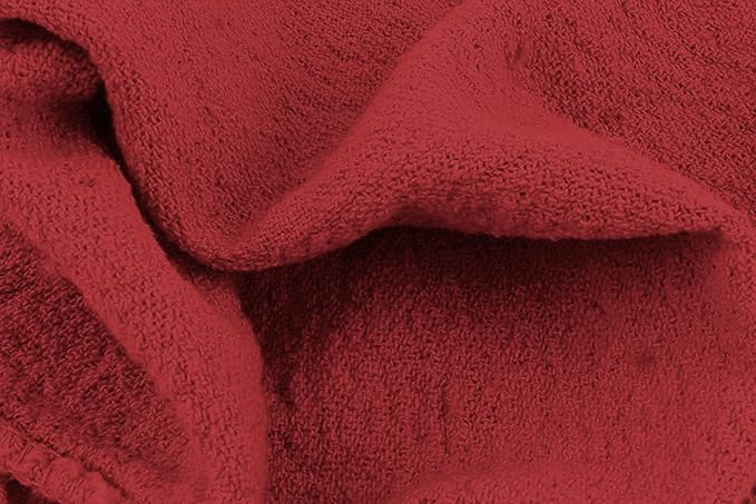 Avalon Towels Cotton Shop Rags – (Pack of 100) Size 12x14 Inches Cleaning Rags – Absorbent Shop Towels and Multipurpose Cleaning Towels for Automobiles, Industries, Garage and Homes (Red)